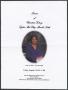 Pamphlet: [Funeral Program for Lydia Mae Clay Merrill North, August 5, 2016]