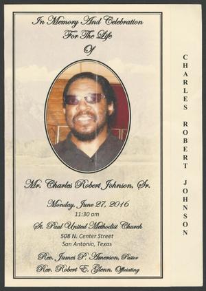 Primary view of object titled '[Funeral Program for Mr. Charles Robert Johnson, Sr., June 27, 2016]'.
