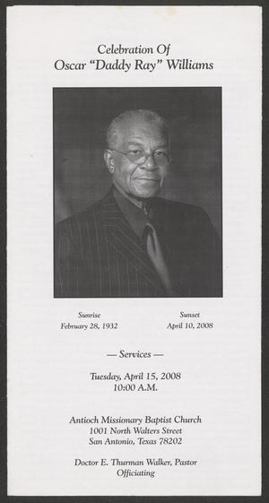 Primary view of object titled '[Funeral Program for Oscar Williams, April 15, 2008]'.