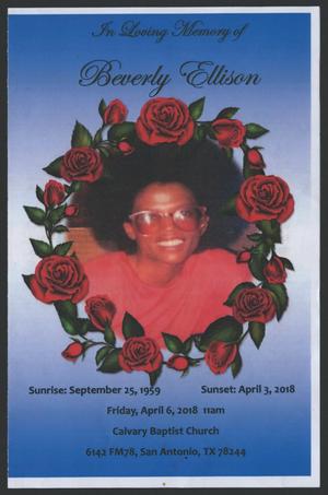 Primary view of object titled '[Funeral Program for Beverly Ellison, April 6, 2018]'.