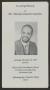 Thumbnail image of item number 1 in: '[Funeral Program for Mr. Michael Strauther Sanders, December 12, 1992]'.
