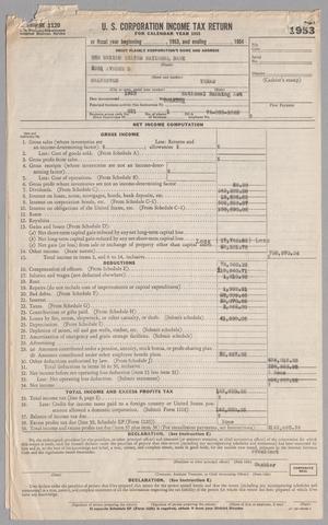 Primary view of object titled '[United States National Bank Form 1120, U. S. Corporation Income Tax Return: 1953]'.