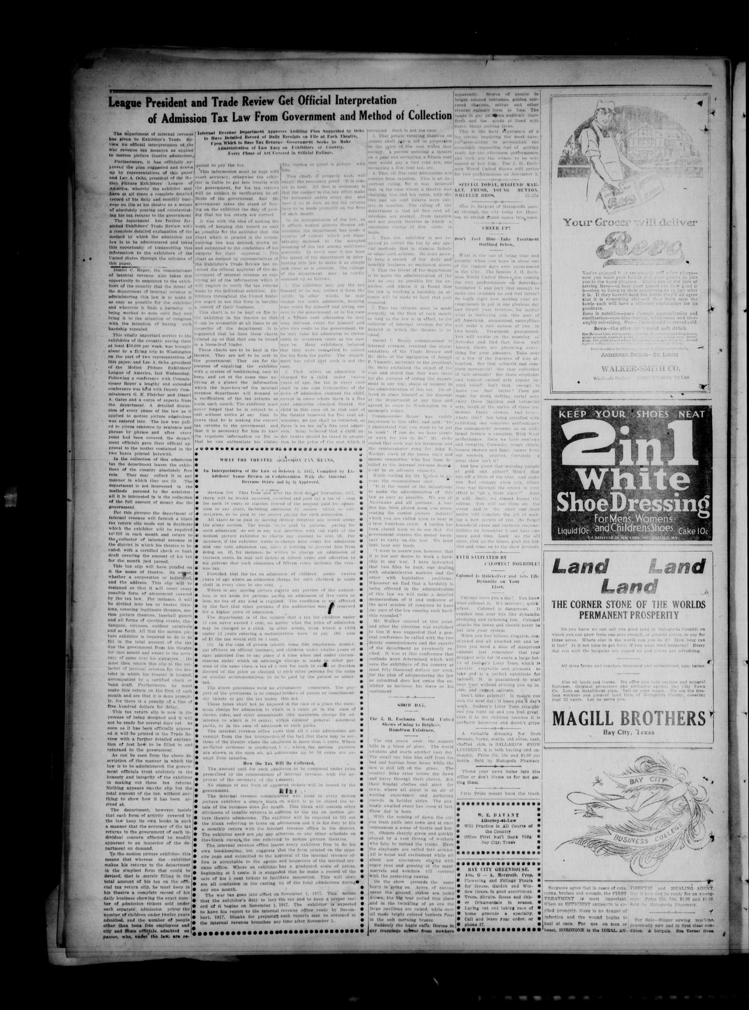 The Daily Tribune (Bay City, Tex.), Vol. 12, No. 310, Ed. 1 Thursday, October 25, 1917
                                                
                                                    [Sequence #]: 4 of 4
                                                