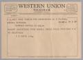 Letter: [Telegram from E. D. White to Harris Kempner, March 6, 1959]
