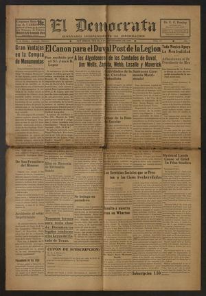 Primary view of object titled 'El Democrata (San Diego, Tex.), Vol. 4, No. 7, Ed. 1 Friday, September 8, 1939'.