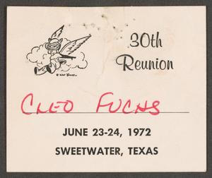 Primary view of object titled '[Cleo Fuchs Name Card for WASP 30th Reunion]'.