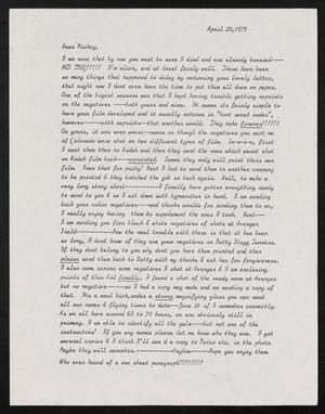 Primary view of object titled '[Letter from Gayle Snell to Eleanor "Mickey" Brown, April 20, 1979]'.