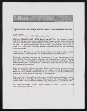 Primary view of object titled 'Organizations adopt Wings Across America, National WASP Museum'.