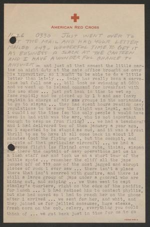 Primary view of object titled '[Letter from Cornelia Yerkes to Frances Yerkes, November 26, 1945]'.