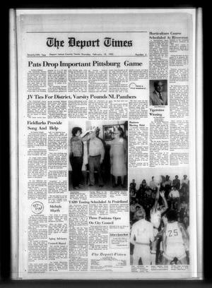 Primary view of The Deport Times (Deport, Tex.), Vol. 75, No. 2, Ed. 1 Thursday, February 18, 1982
