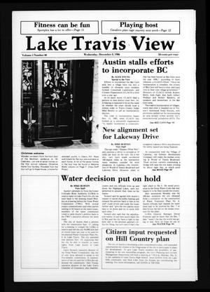 Primary view of object titled 'Lake Travis View (Austin, Tex.), Vol. 1, No. 40, Ed. 1 Wednesday, December 3, 1986'.