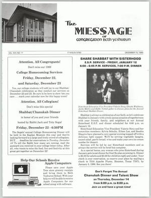 Primary view of object titled 'The Message, Volume 17, Number 11, December 1989'.