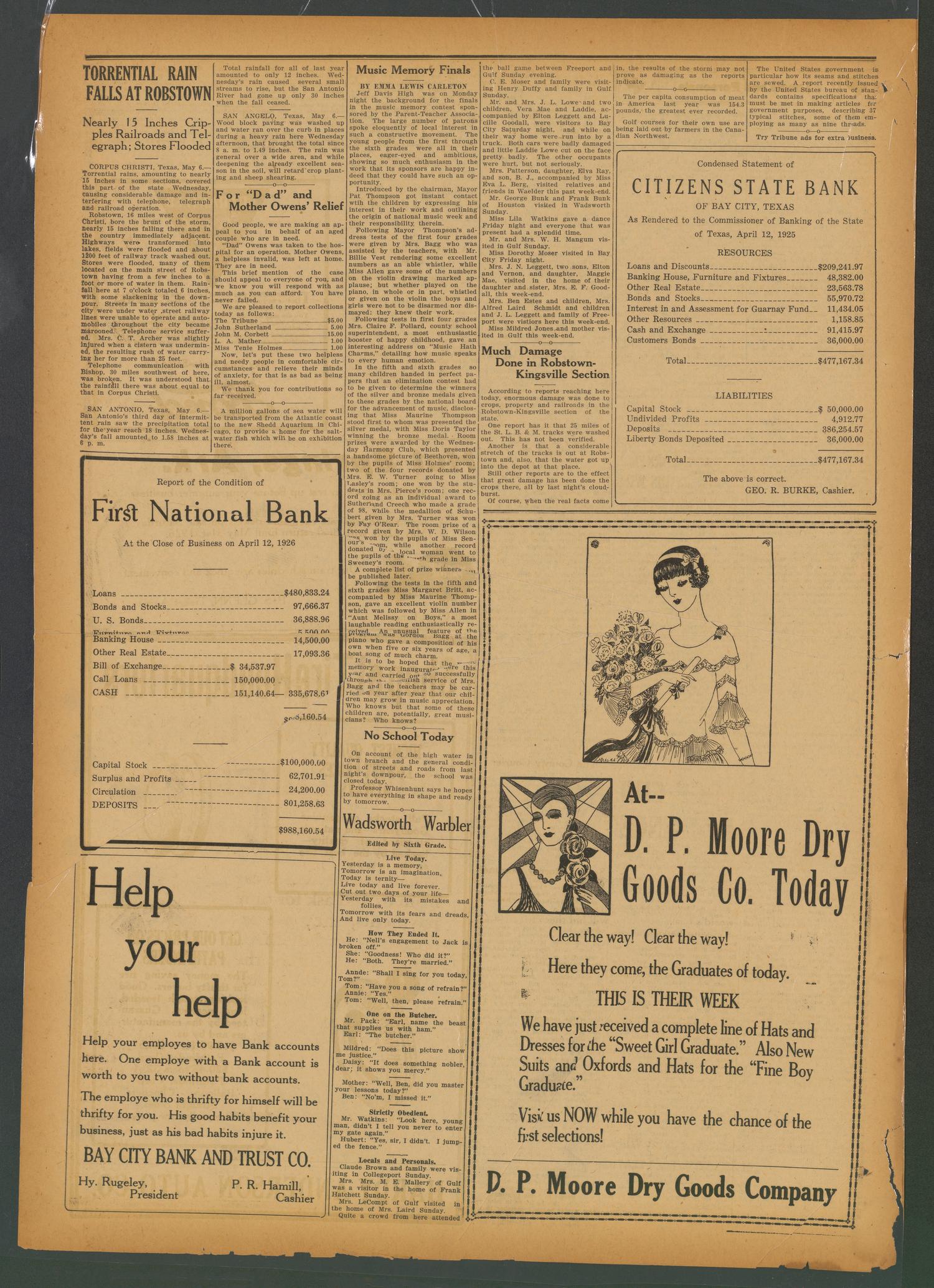 The Matagorda County Tribune (Bay City, Tex.), Vol. 81, No. 4, Ed. 1 Friday, May 7, 1926
                                                
                                                    [Sequence #]: 4 of 8
                                                