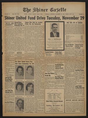 Primary view of object titled 'The Shiner Gazette (Shiner, Tex.), Vol. 74, No. 47, Ed. 1 Thursday, November 24, 1966'.