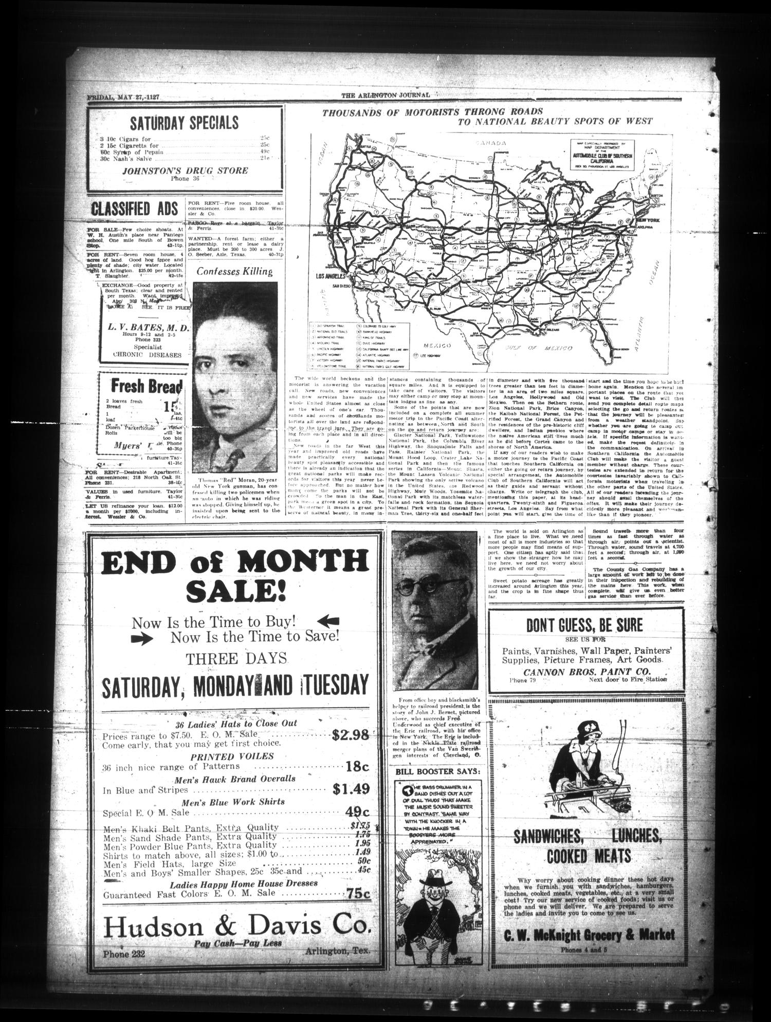 The Arlington Journal (Arlington, Tex.), Vol. 27, No. 42, Ed. 1 Friday, May 27, 1927
                                                
                                                    [Sequence #]: 4 of 4
                                                