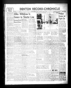 Primary view of object titled 'Denton Record-Chronicle (Denton, Tex.), Vol. 40, No. 214, Ed. 1 Monday, April 21, 1941'.