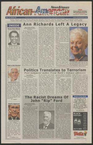 Primary view of object titled 'African-American News & Issues (Houston, Tex.), Vol. 11, No. 34, Ed. 1 Wednesday, September 27, 2006'.