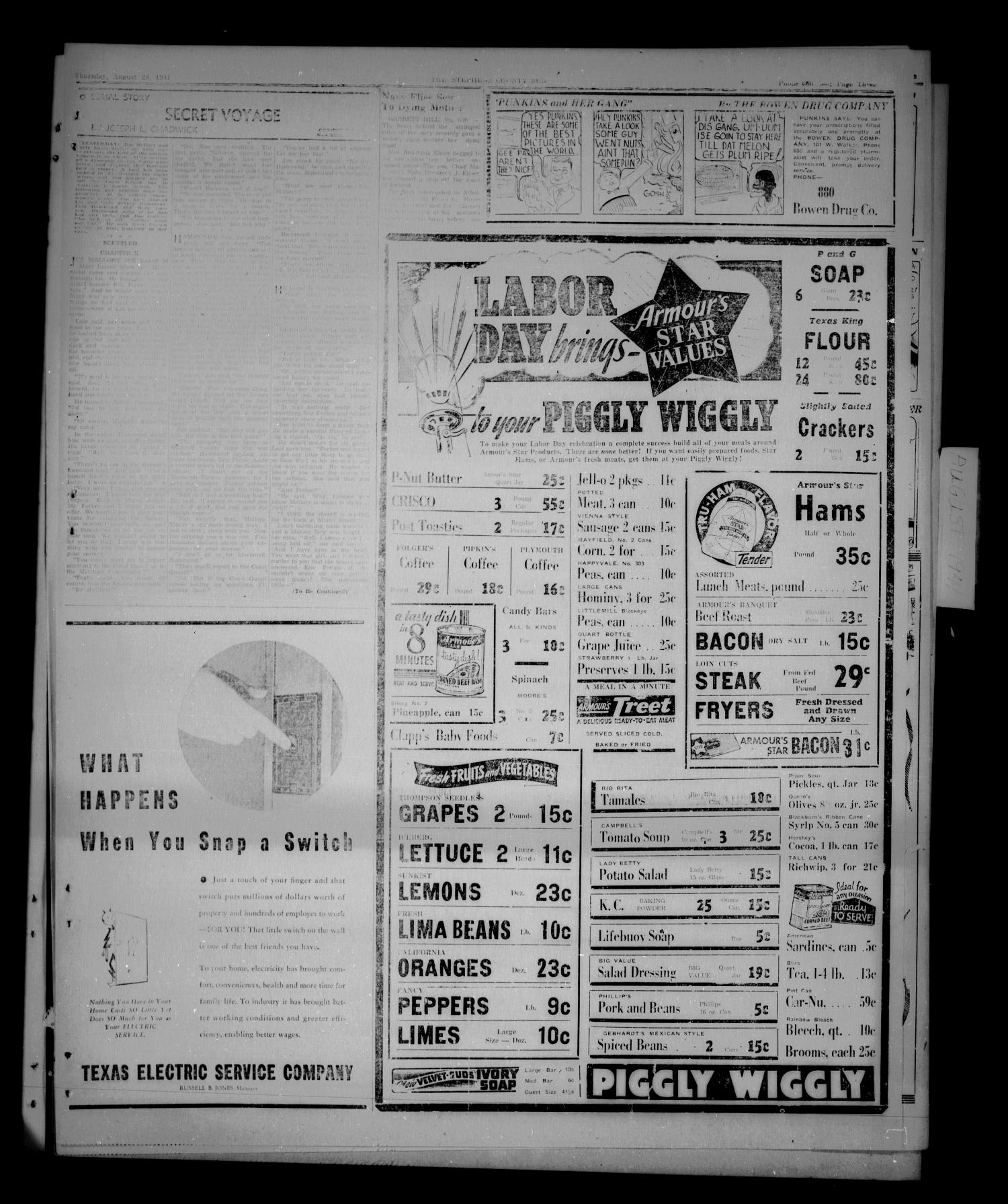 Stephens County Sun (Breckenridge, Tex.), Vol. 11, No. 44, Ed. 1 Thursday, August 28, 1941
                                                
                                                    [Sequence #]: 3 of 7
                                                