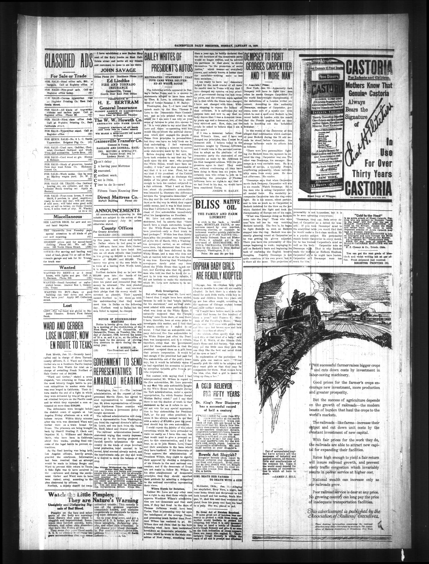 Gainesville Daily Register and Messenger (Gainesville, Tex.), Vol. 37, No. 157, Ed. 1 Monday, January 12, 1920
                                                
                                                    [Sequence #]: 3 of 4
                                                