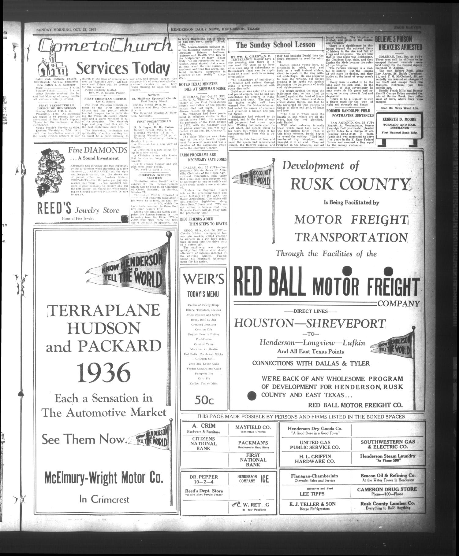 Henderson Daily News (Henderson, Tex.), Vol. 5, No. 190, Ed. 1 Sunday, October 27, 1935
                                                
                                                    [Sequence #]: 19 of 48
                                                