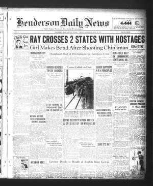 Primary view of object titled 'Henderson Daily News (Henderson, Tex.), Vol. 5, No. 9, Ed. 1 Friday, March 29, 1935'.