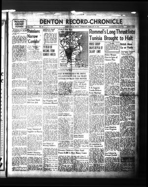Primary view of object titled 'Denton Record-Chronicle (Denton, Tex.), Vol. 42, No. 162, Ed. 1 Friday, February 19, 1943'.