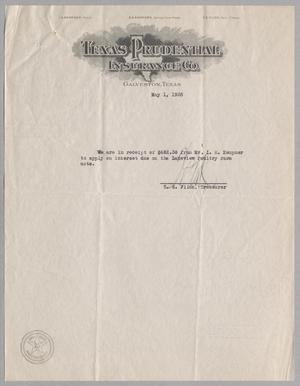 Primary view of object titled '[Receipt from Texas Prudential Insurance Co., May 1935]'.