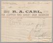 Primary view of [Receipt for Balance Paid to R. A. Carl, April 1898]
