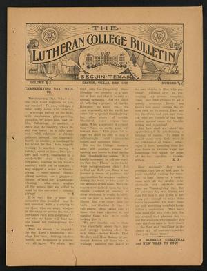 Primary view of object titled 'The Lutheran College Bulletin, Volume 2, Number 6, December 1918'.