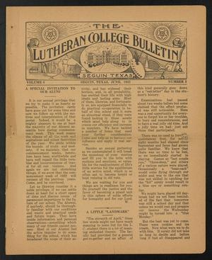 Primary view of object titled 'The Lutheran College Bulletin, Volume 6, Number 3, June 1922'.