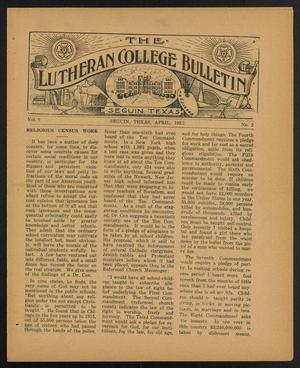 Primary view of object titled 'The Lutheran College Bulletin, Volume 9, Number 2, April 1925'.