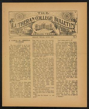 Primary view of object titled 'The Lutheran College Bulletin, Volume 9, Number 3, June 1925'.