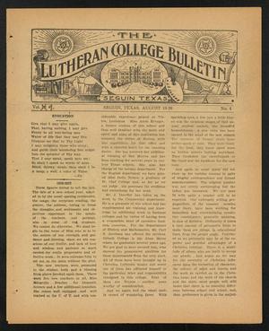 Primary view of object titled 'The Lutheran College Bulletin, Volume 10, Number 4, August 1926'.