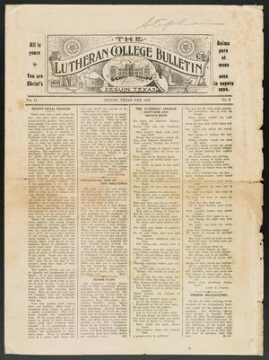 Primary view of object titled 'The Lutheran College Bulletin, Volume [13], Number [1], February 1929'.