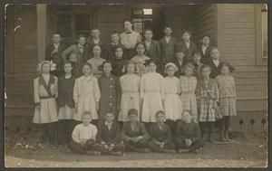 Primary view of object titled '[Postcard of Eleanor Wimberly and Schoolchildren]'.