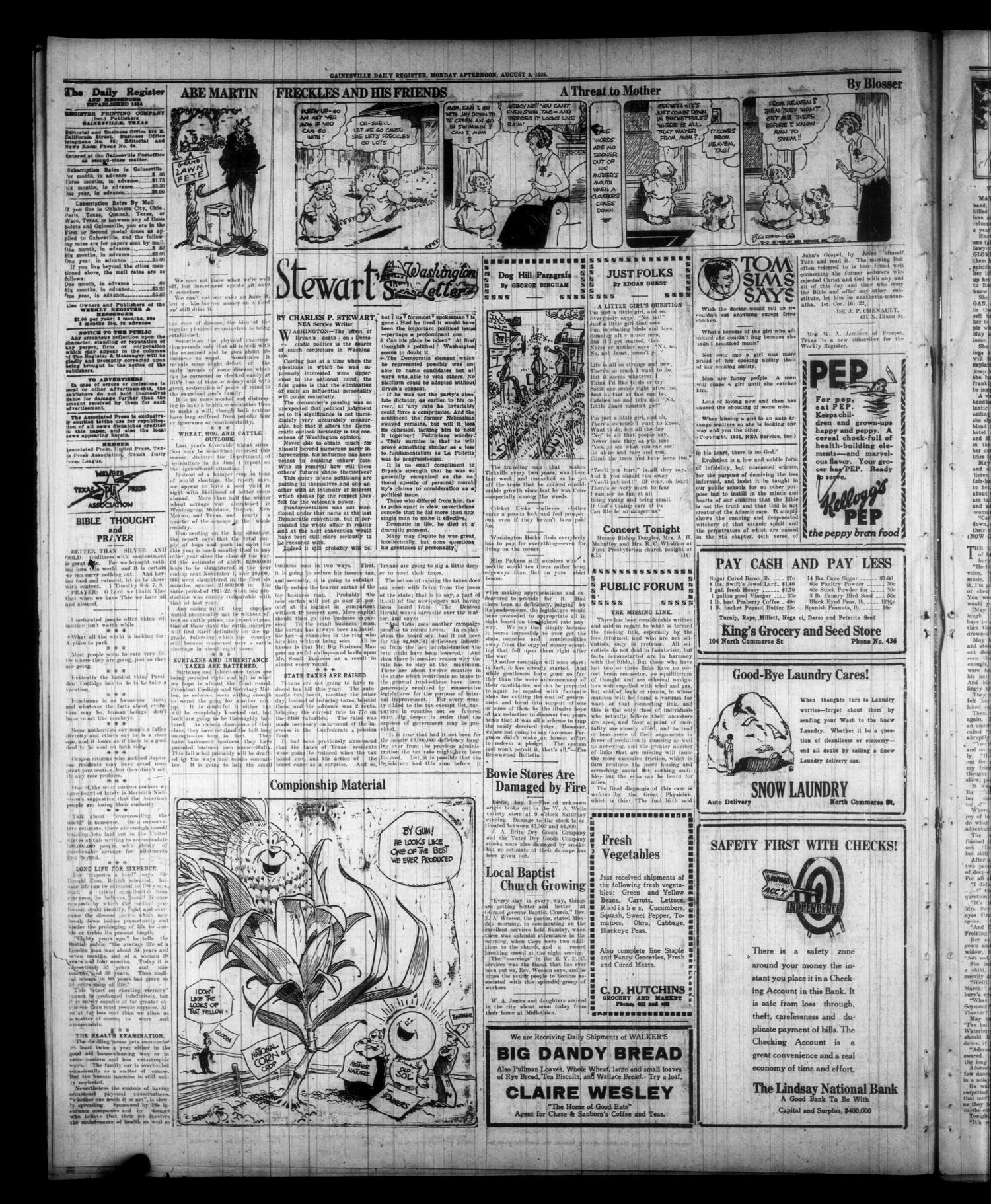 Gainesville Daily Register and Messenger (Gainesville, Tex.), Vol. 41, No. 194, Ed. 1 Monday, August 3, 1925
                                                
                                                    [Sequence #]: 2 of 8
                                                