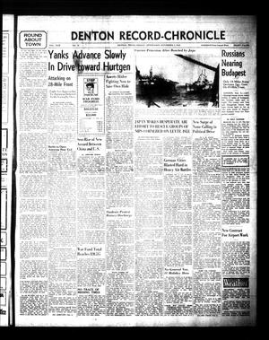 Primary view of object titled 'Denton Record-Chronicle (Denton, Tex.), Vol. 42, No. 70, Ed. 1 Friday, November 3, 1944'.