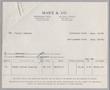 Primary view of [Broker Invoice from Marx & Co., September 1954]