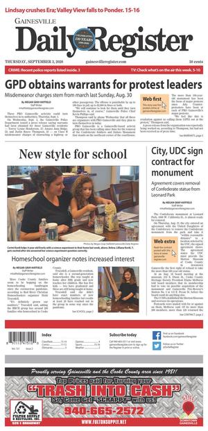 Primary view of Gainesville Daily Register (Gainesville, Tex.), Vol. 131, No. 2, Ed. 1 Thursday, September 3, 2020