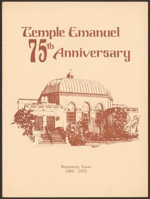 Primary view of object titled '[Program: Temple Emanuel 75th Anniversary]'.