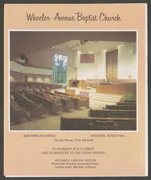 Primary view of object titled '[Wheeler Avenue Baptist Church Bulletin: April 13, 1997]'.