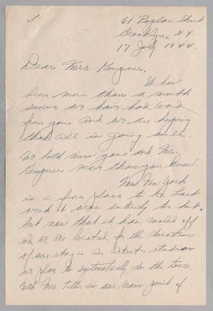 Primary view of object titled '[Letter from Myron R. Blee to Jeane Kempner, July 17, 1944]'.