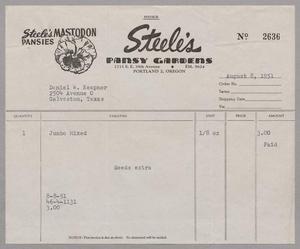 Primary view of object titled '[Invoice for Jumbo Mixed, August 8, 1951]'.
