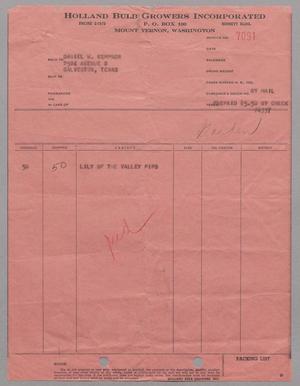 Primary view of object titled '[Invoice for Lily of the Valley Pips]'.