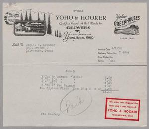 Primary view of object titled '[Invoice for Items from Yoho and Hooker, April 1, 1952]'.