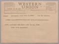 Letter: [Telegram from Robert Lee Kempner to Mrs. D. W. Kempner, September 25…