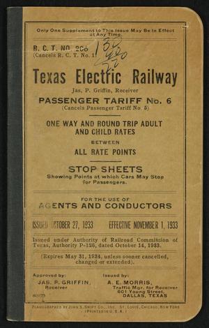 Texas Electric Railway: Passenger Tariff No. 6