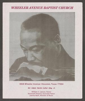 Primary view of object titled '[Wheeler Avenue Baptist Church Bulletin: January 16, 1994]'.
