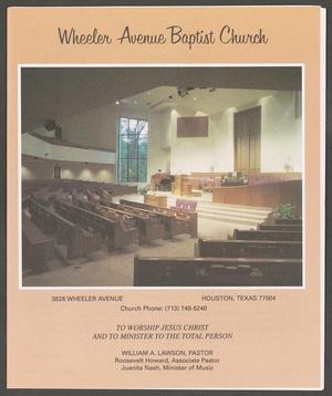 Primary view of object titled '[Wheeler Avenue Baptist Church Bulletin: July 23, 1995]'.