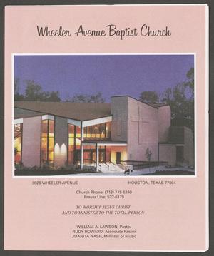 Primary view of object titled '[Wheeler Avenue Baptist Church Bulletin: August 27, 1995]'.